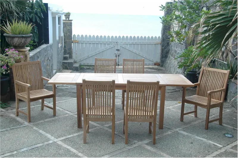 Bahama 95" Rectangular Table W/ Double Leaf Extensions By Anderson Teak