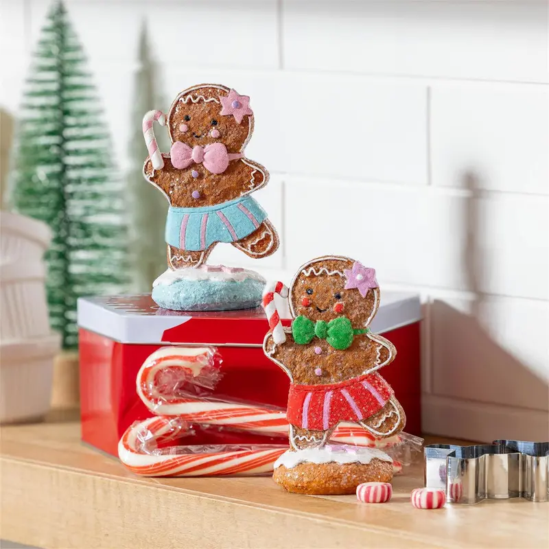 Baking Spirits Bright Table Décor Gingerbread, 5.25"H, Asst of 2
