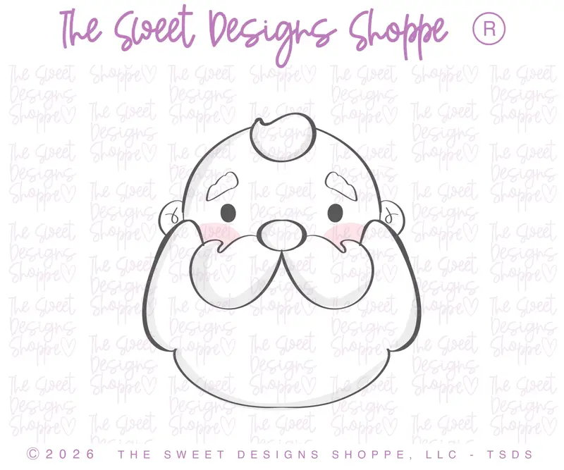 Bald Santa Face 2026 - Cookie Cutter
