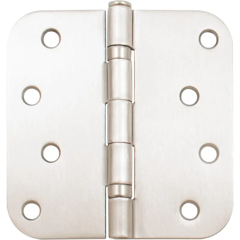Ball Bearing Hinge, 4 Inches, 5/8" Radius Corner, Bulk Pack (100 Each), Satin Nickel by Stone Harbor Hardware