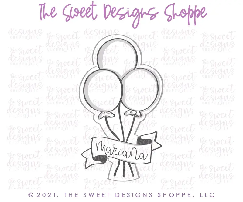 Balloons with Ribbon - Cookie Cutter