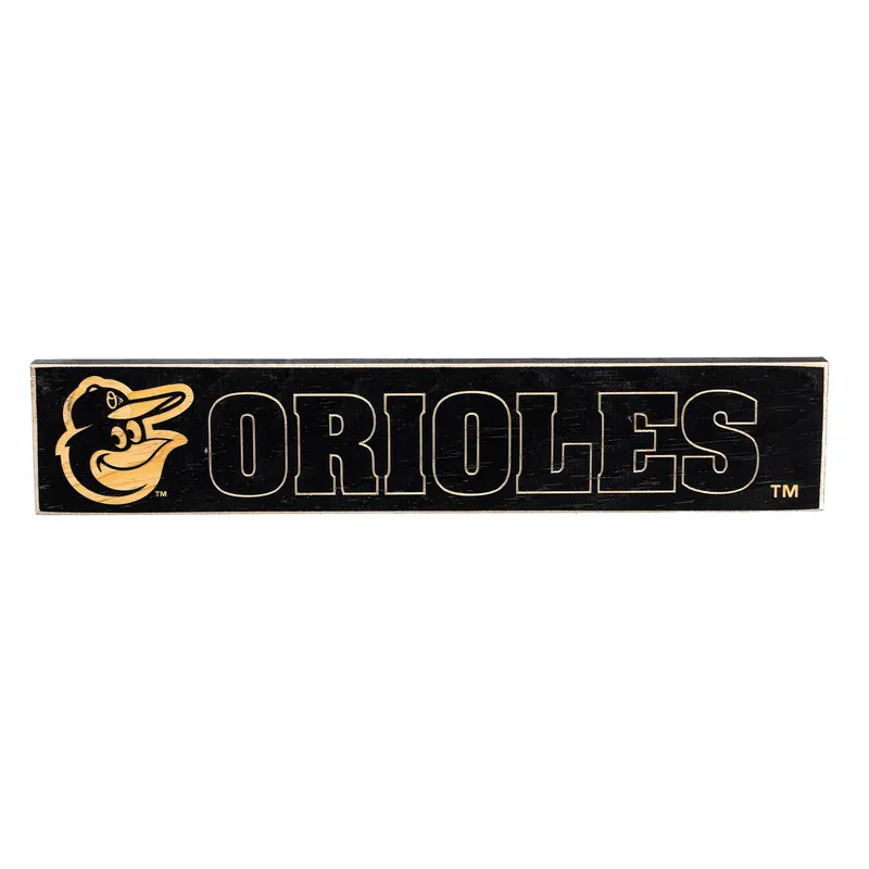 Baltimore Orioles Engraved Wood Sign, 3.5" x 18"