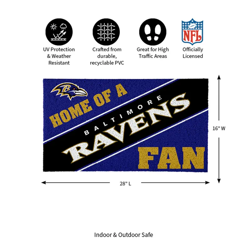 Baltimore Ravens, PVC Mat COLOR, Home of a Fan