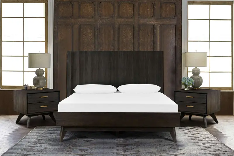 Baly 3 Piece Acacia Queen Loft Bed and Nightstands Bedroom Set By Armen Living