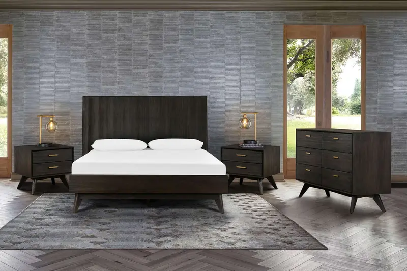 Baly 4 Piece Acacia Queen Loft Bedroom Set with Dresser and Nightstands By Armen Living