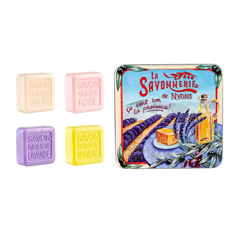 Bar Soap Set in Tin Gift Box in CDU, Lavender Fields