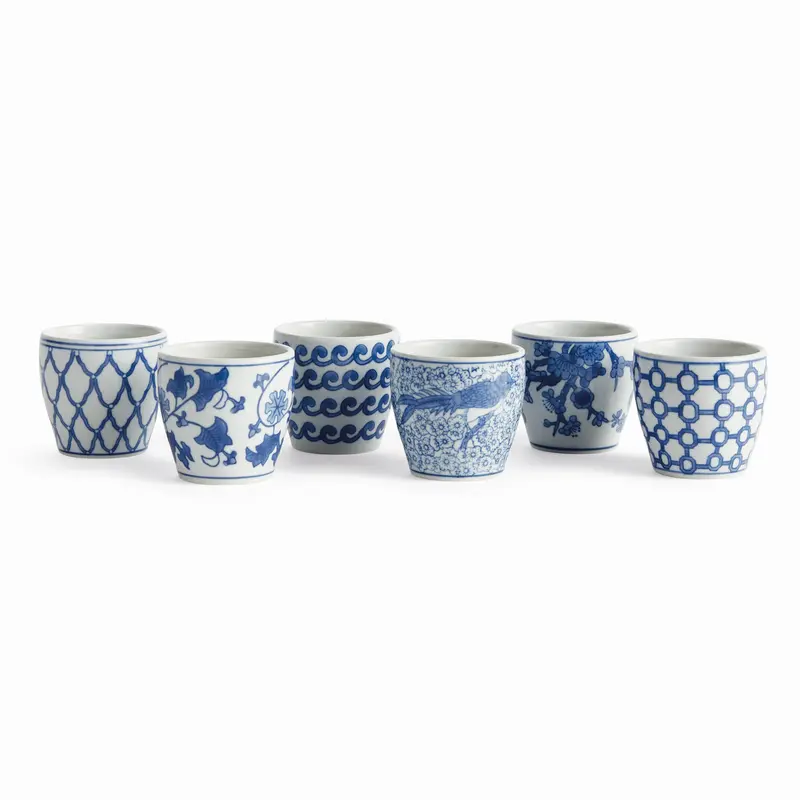 BARCLAY BUTERA DYNASTY MINI FLOWER POTS, SET OF 6