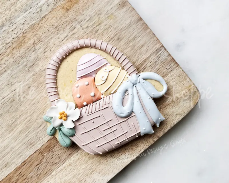 Basket with Eggs and Bow - Cookie Cutter