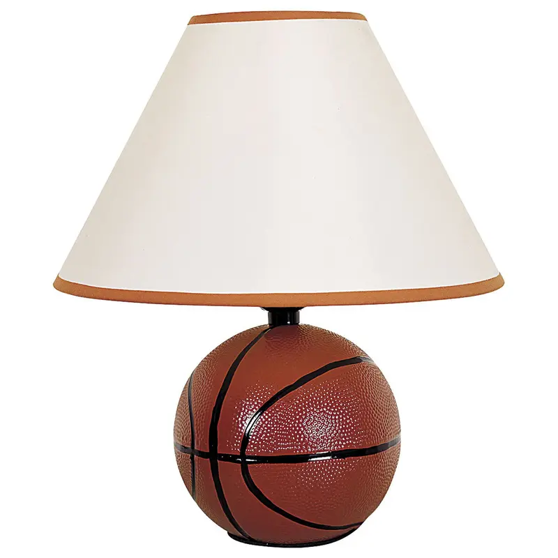 Basketball Shaped Table Lamp with White Shade By Homeroots