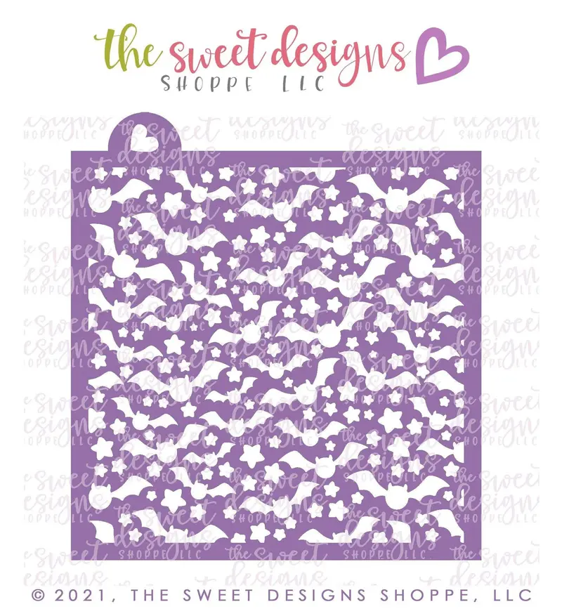 Bats and Stars Pattern -  Stencil
