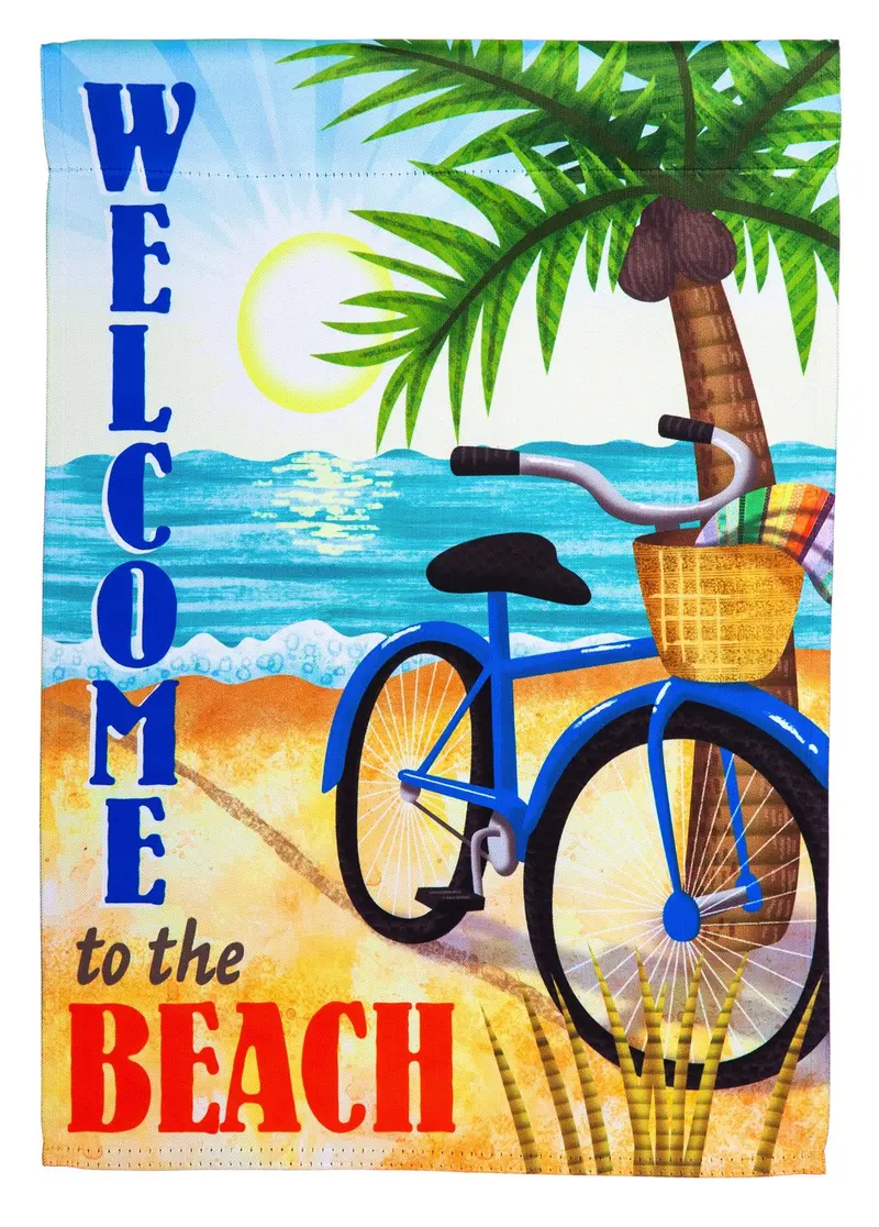 Beach Bike Garden Suede Flag