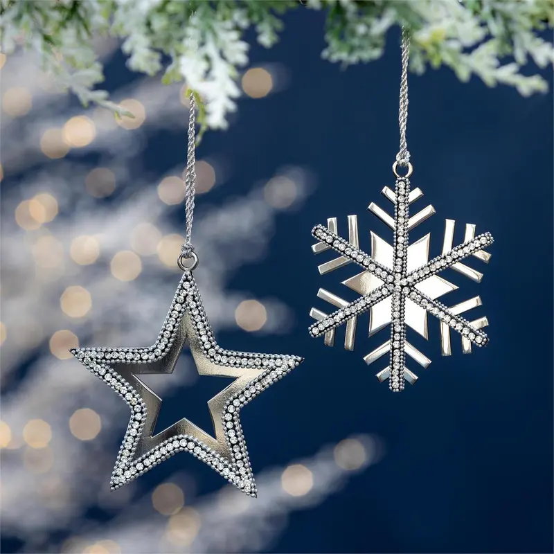 Beaded Metal Ornament, 2 Asst