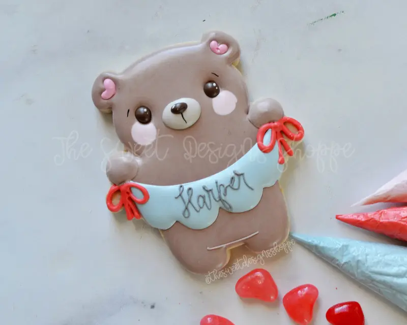 Bear with Bunting - Cookie Cutter