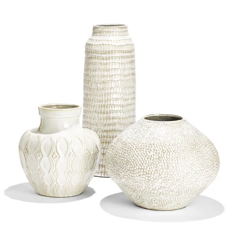 Beige Artisan Vase Set Of 6 By Tozai Home