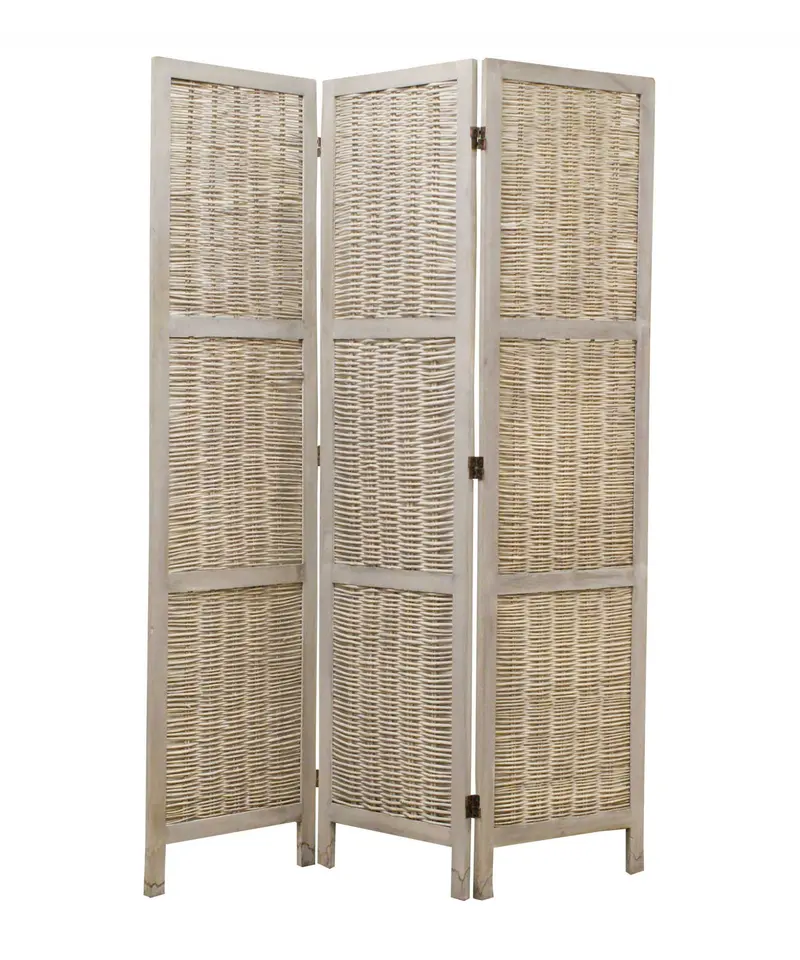 Beige Wood Screen By Homeroots - 274669