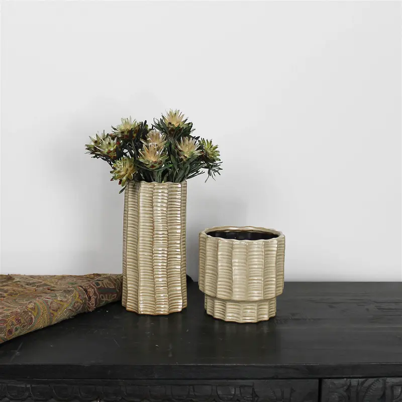 Belize Vase, Ceramic Set Of 2 By HomArt