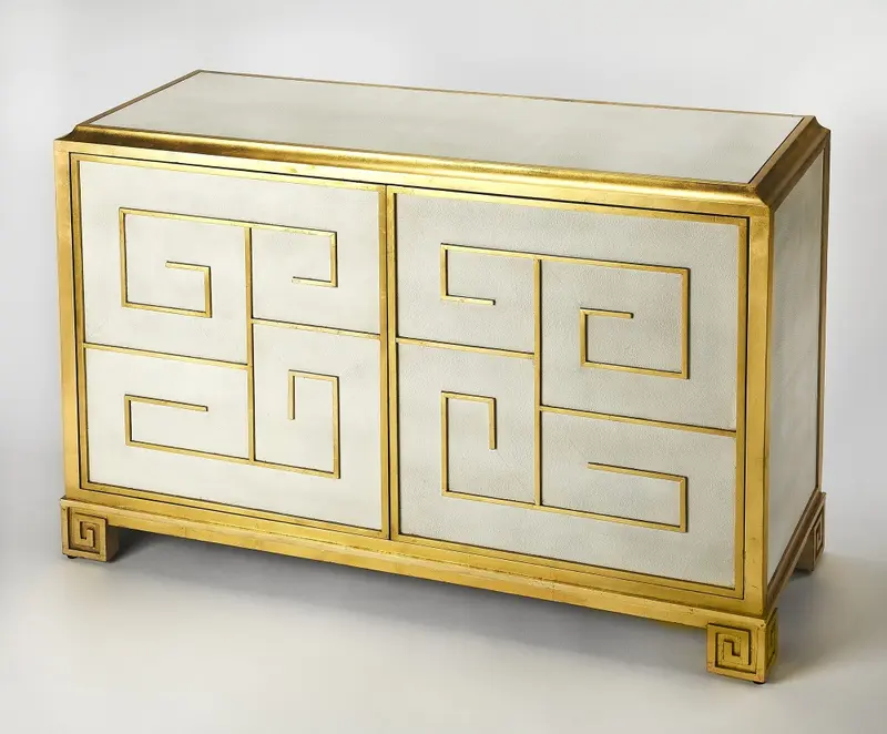 Bello Leather Console Cabinet By Homeroots