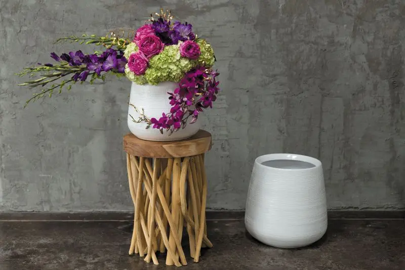 Benji Pot 14.5" x 13.5" White By Accent Decor
