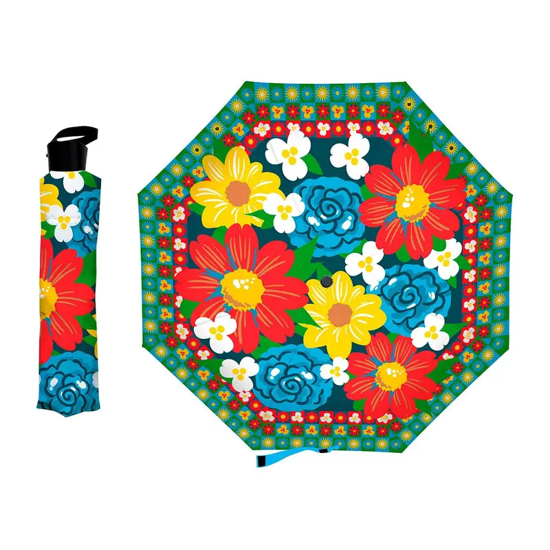 Big Bold Florals Compact Manual Umbrella
