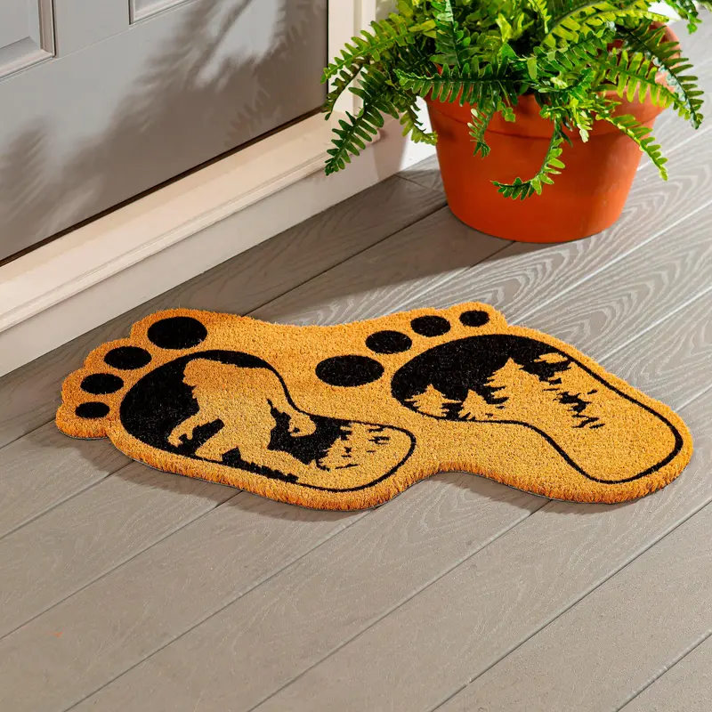Big Foot Believe in Yourself Shaped Coir Mat