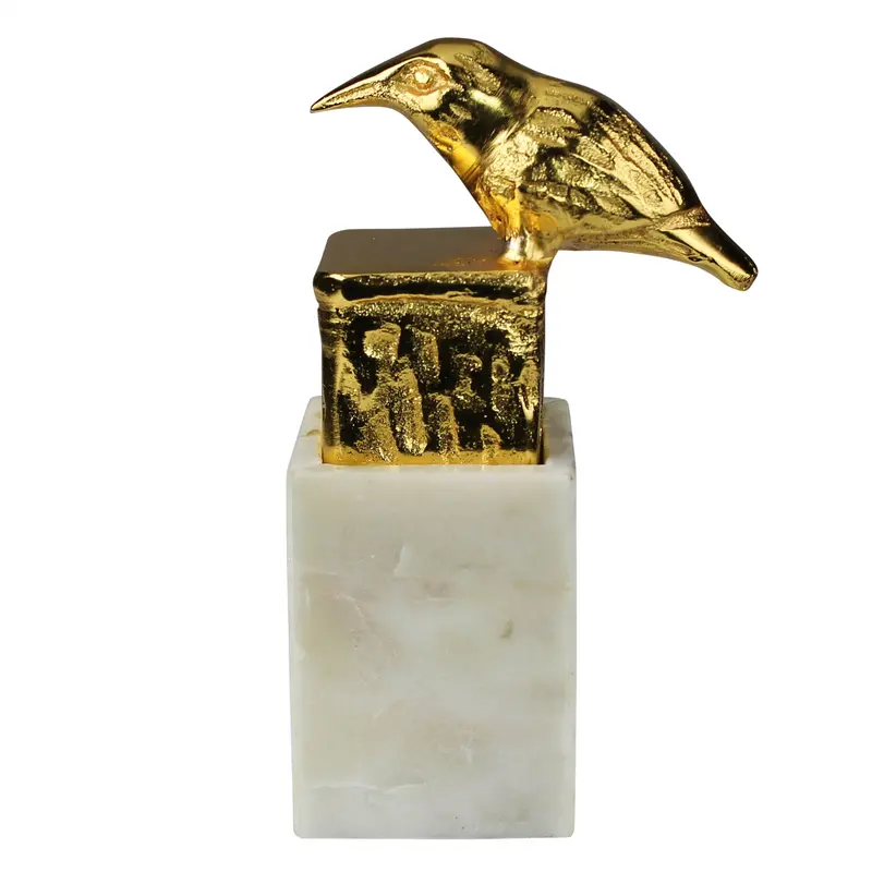 Bird on Marble Block Set Of 2 By HomArt