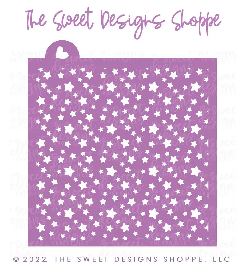 Birthday Stars Pattern -  Stencil