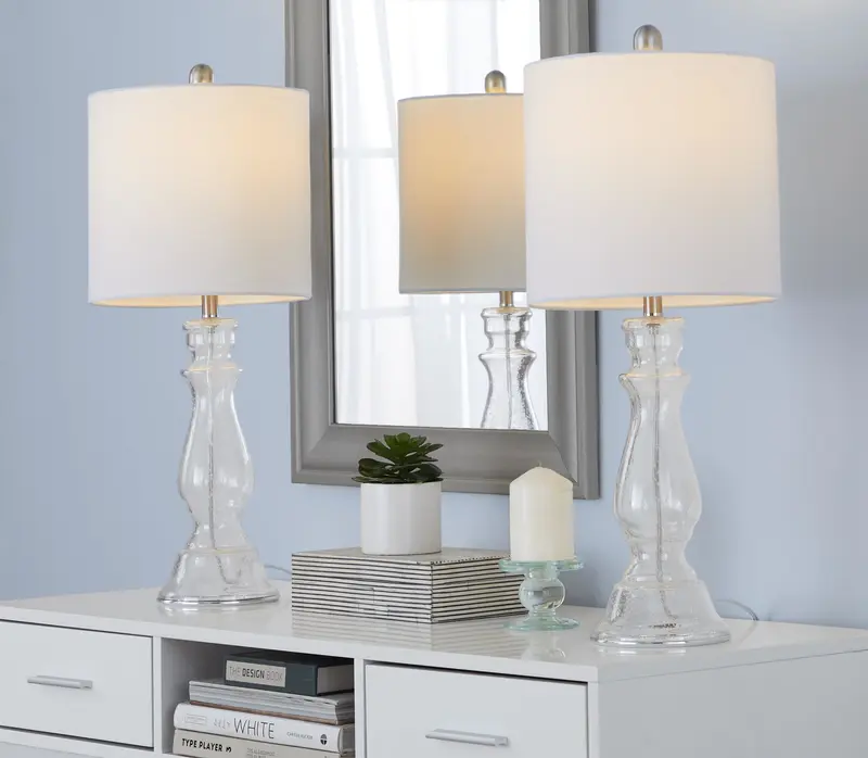Bishop 24" Glass Table Lamp - Set of 2 By LumiSource - GTG25-BISHOP CLBNIW2