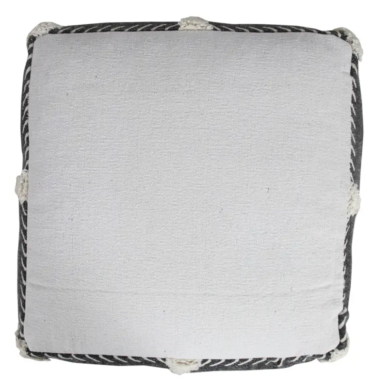 Black 100% Cotton Ottoman By Homeroots