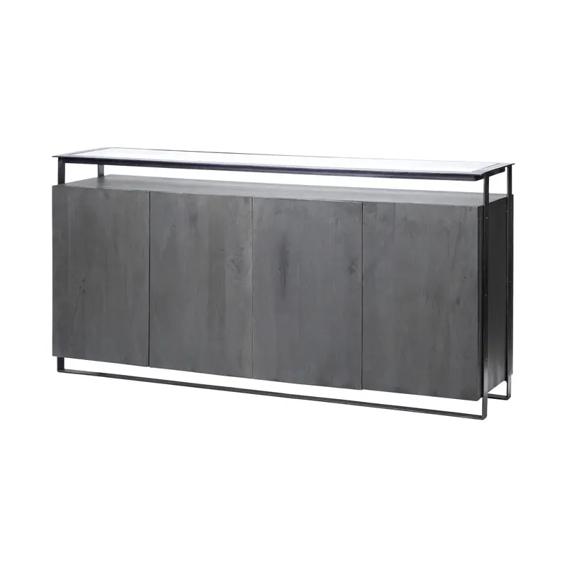 Black And Gray Solid Wood Sideboard By Homeroots