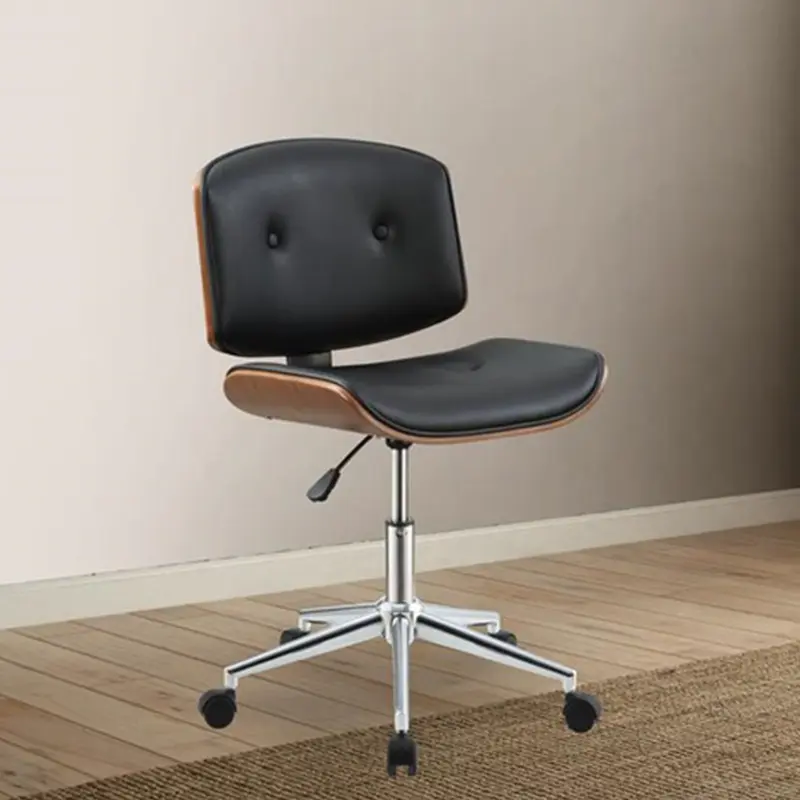 Black And Walnut Office Chair By Homeroots - 286618