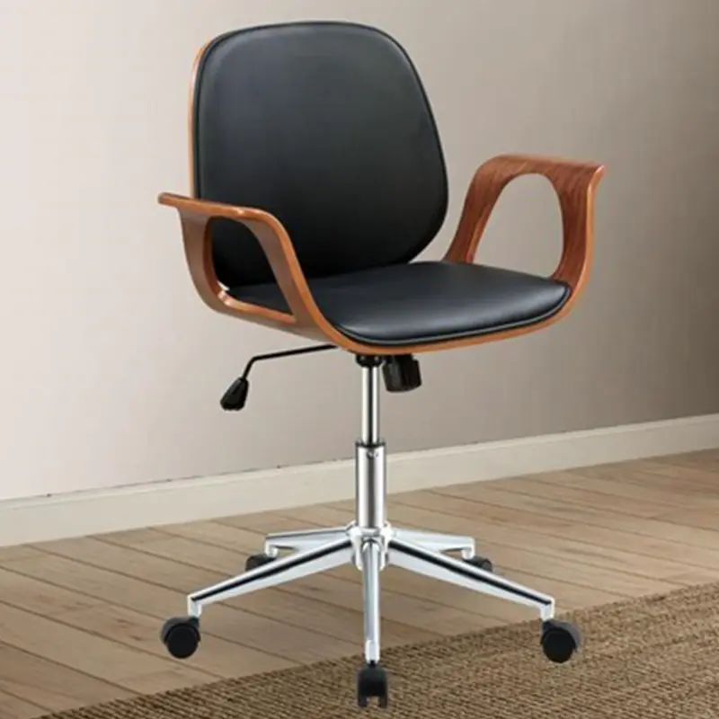 Black And Walnut Office Chair By Homeroots - 286619