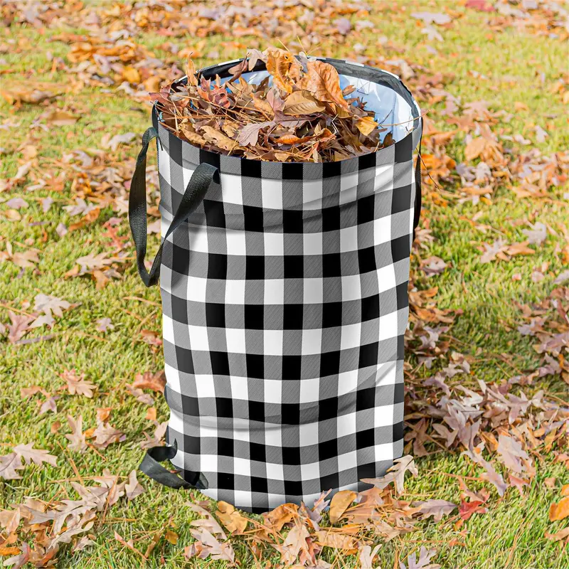 Black and White Buffalo Check Collapsible Everything Bag