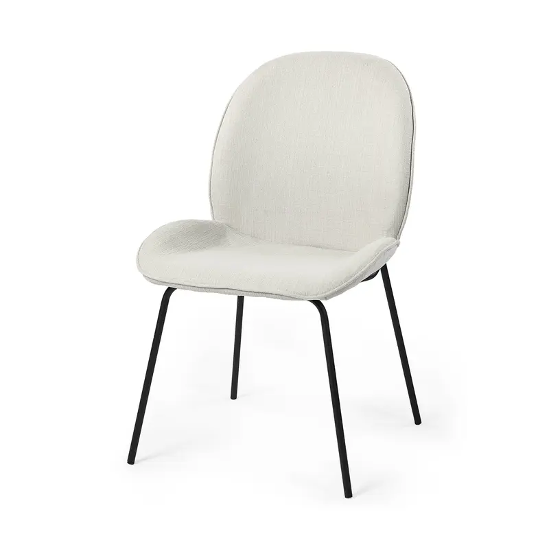 Black And White Flaired Seat Fabric Dining Chair By Homeroots