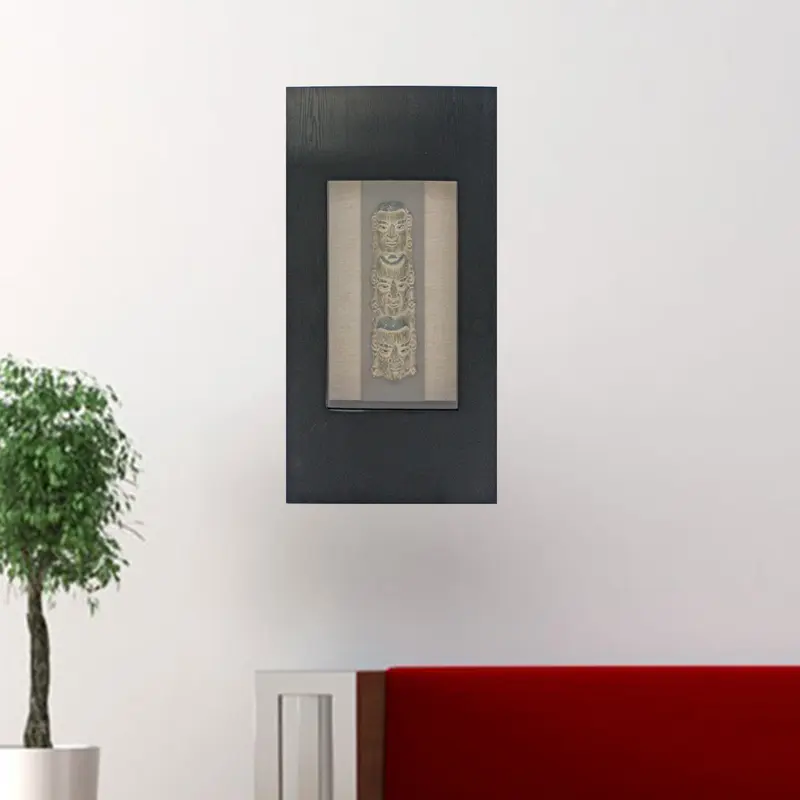 Black & Brown Facial-Makeup Patterned Plaque - Wall Decor By Homeroots