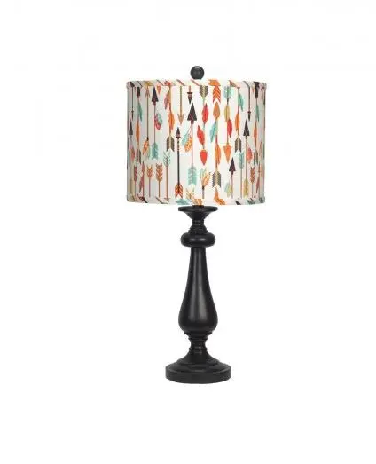 Black Candlestick Multi Color Tribal Arrows Shade table Lamp By Homeroots