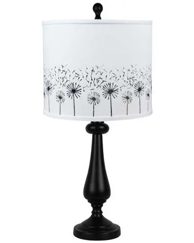 Black Candlestick Whimsical Dandelion Shade Table Lamp By Homeroots