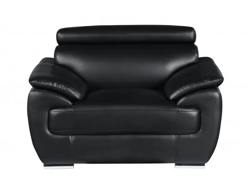 Black Captivating Leather Chair By Homeroots