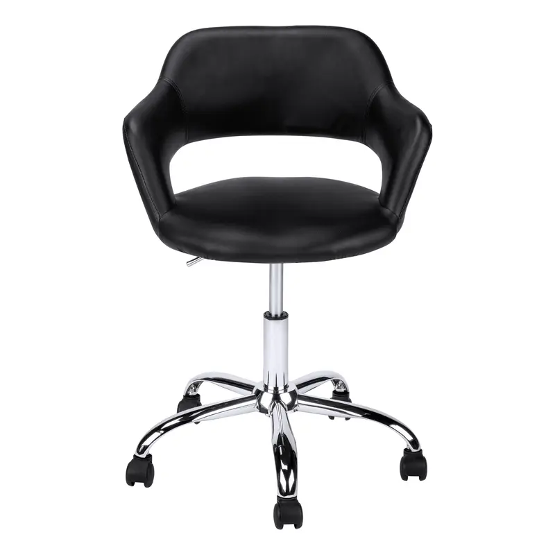 Black Chrome Metal Hydraulic Lift Base Office Chair By Homeroots