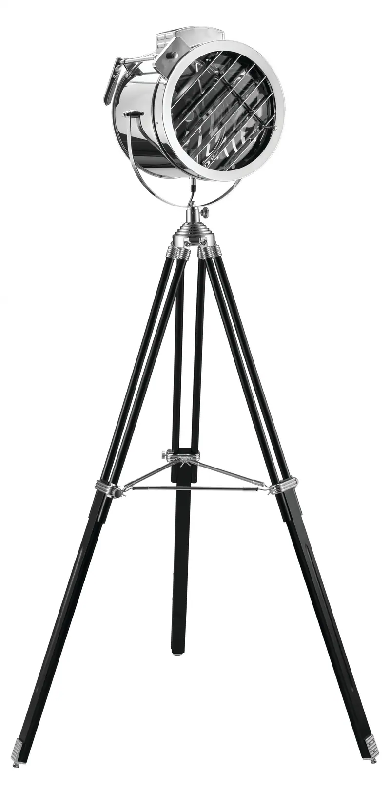 Black Chrome Metal Wood Floor Lamp By Homeroots