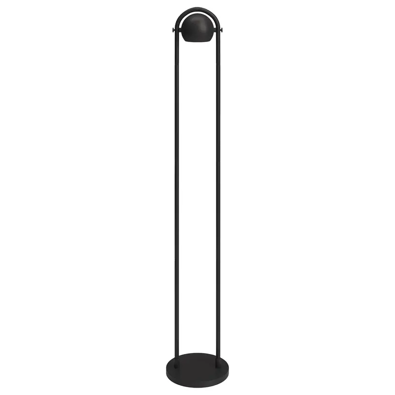 Black Column Floor Lamp With Black Globe Shade By Homeroots