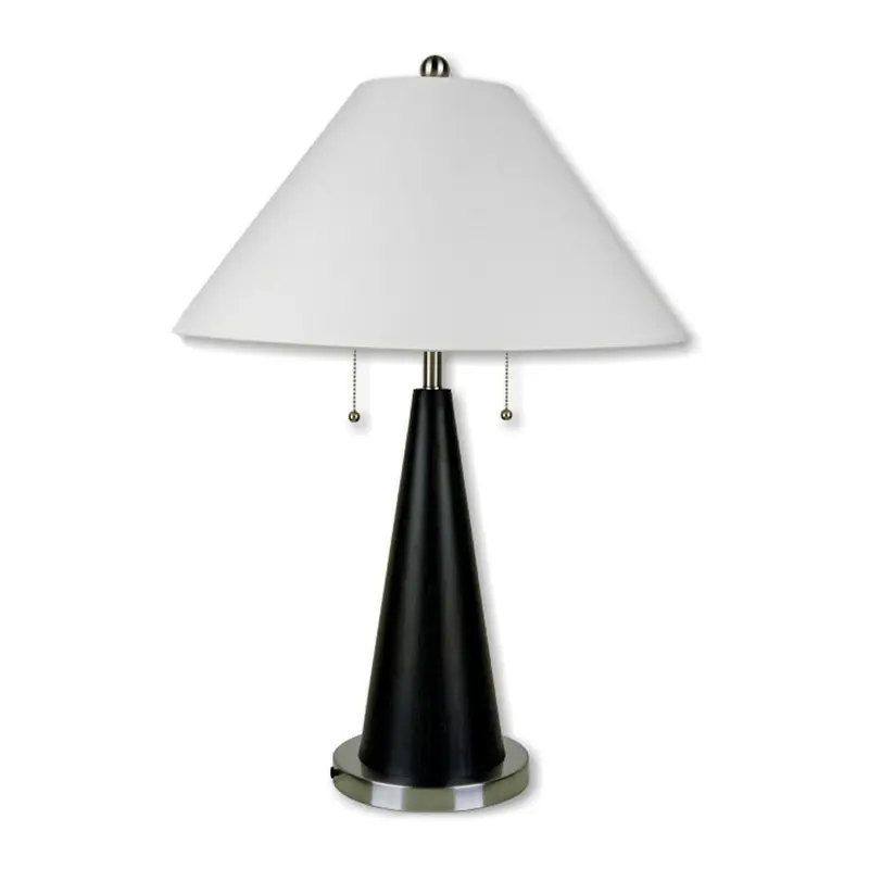 Black Conical Table Lamp with White Shade By Homeroots