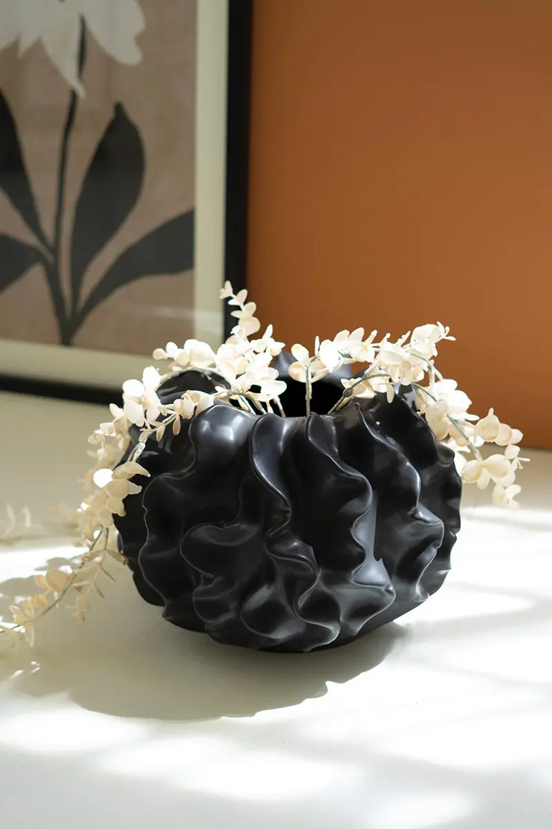 Black Coral Ceramic Vase By Kalalou