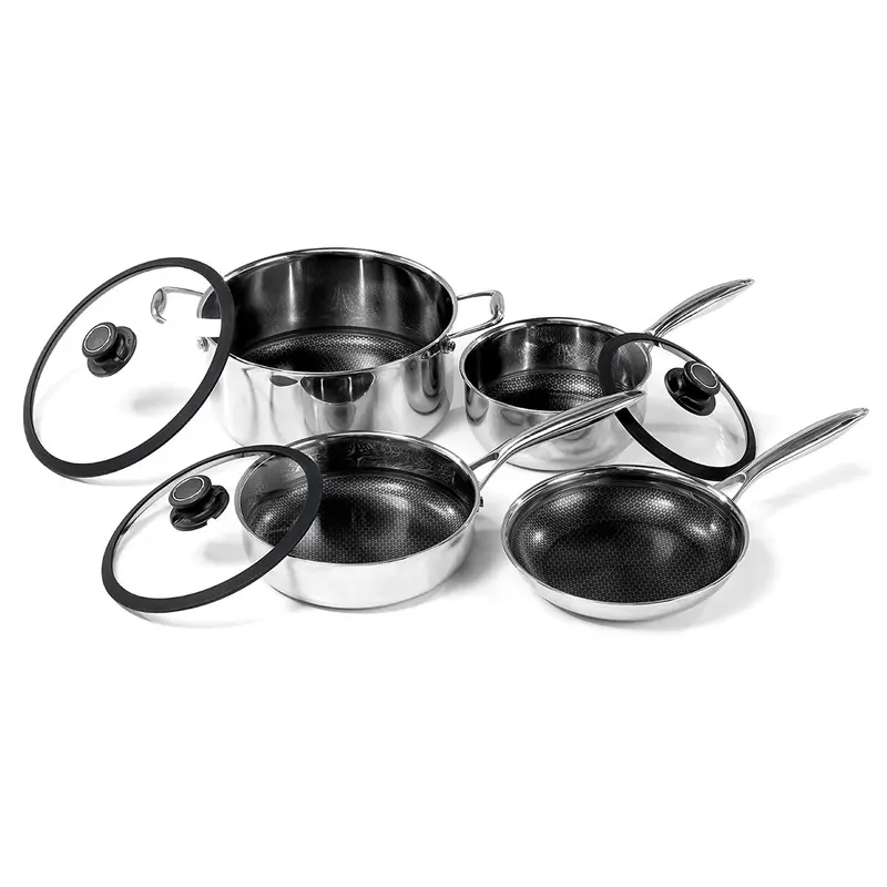 Black Cube Hybrid Quick Release 7 Piece Set, Stainless/Nonstick Cookware