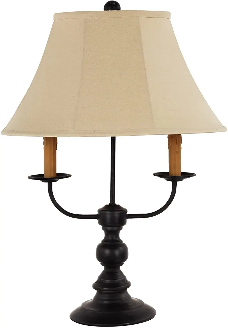 Black Double Vintage Candle Table Lamp By Homeroots