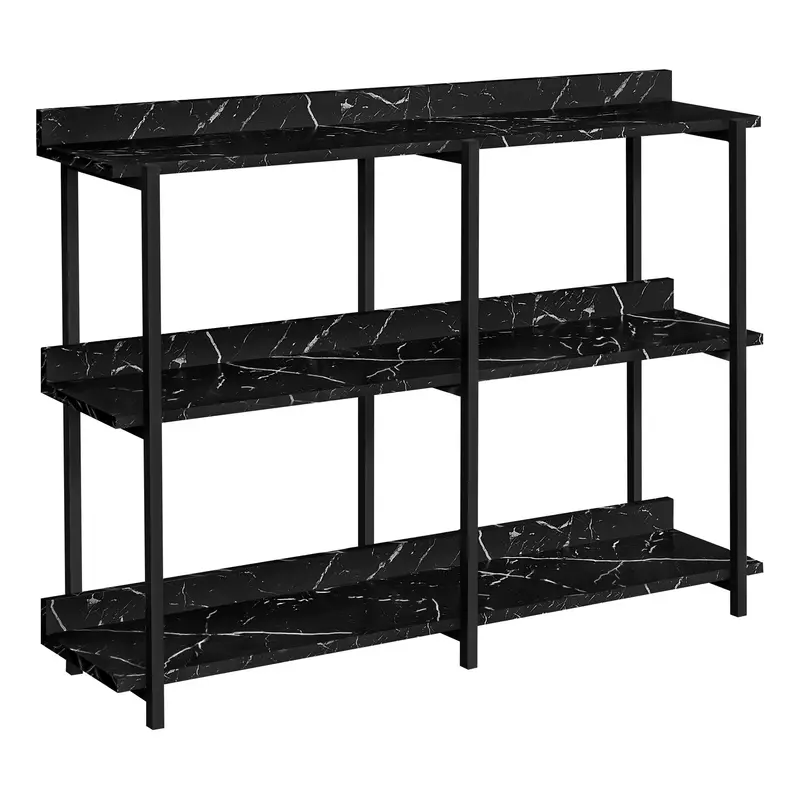 Black End Table With Three Shelves By Homeroots