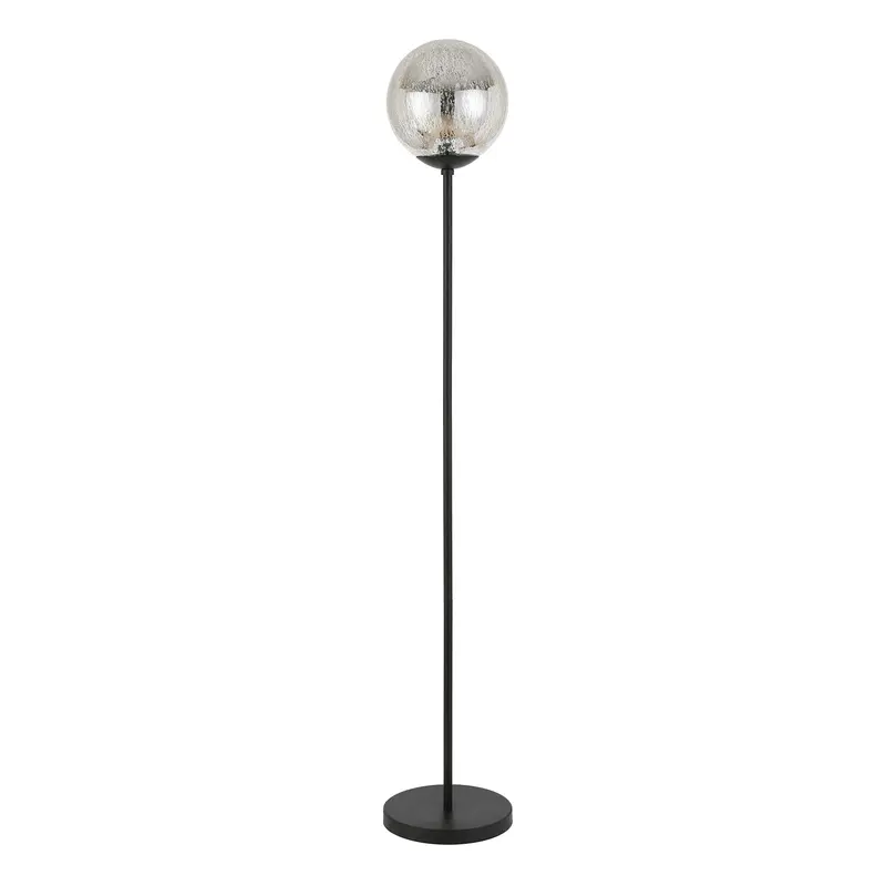 Black Floor Lamp With Gold Mercury Glass Globe By Homeroots