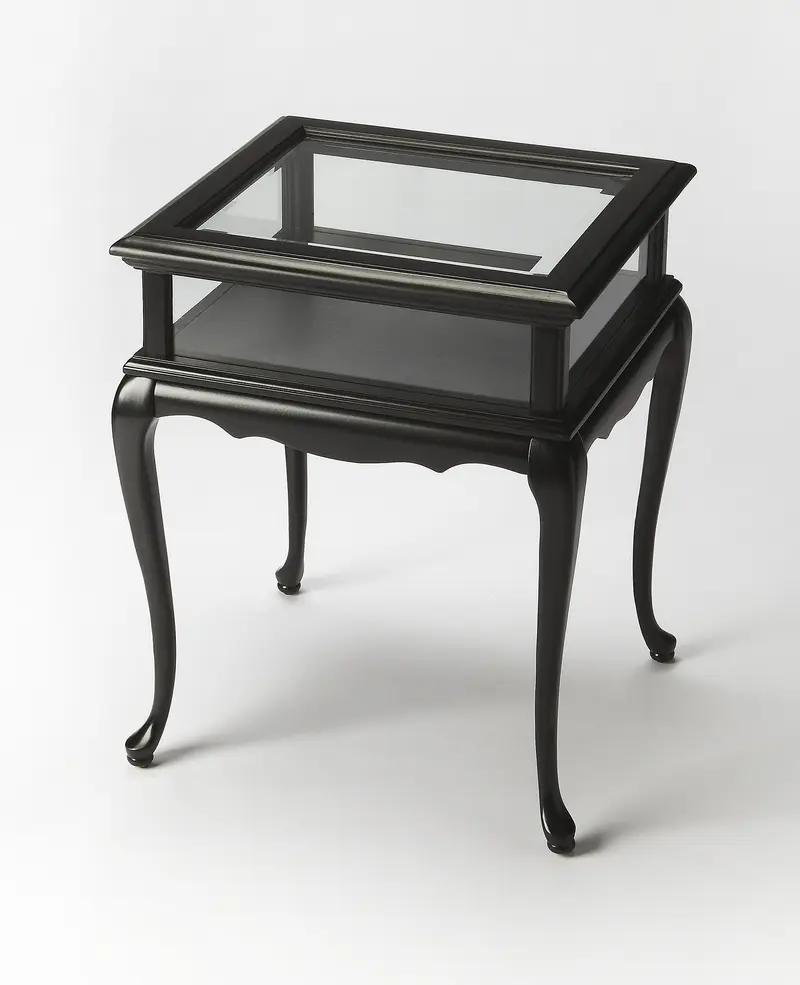 Black Glass End Table By Homeroots