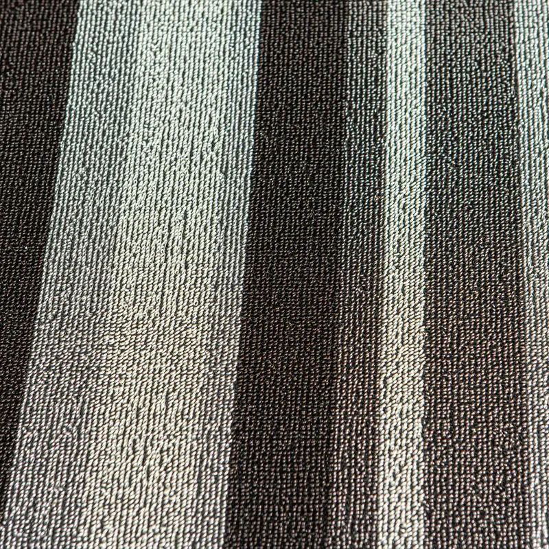 Black & Grey Striped PVC Loop Mat