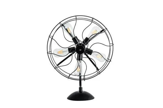 Black Industrial Fan Design Metal Table Lamp By Homeroots
