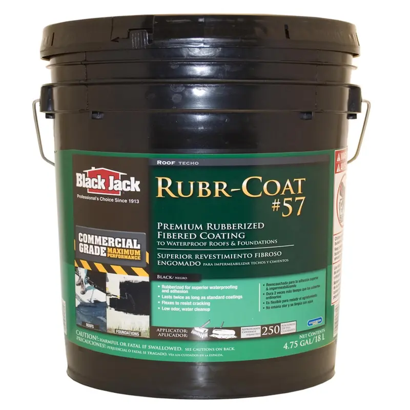 Black Jack Rubr-Coat #57 Gloss Black Rubber Roof Coating 5 gal - Open Box